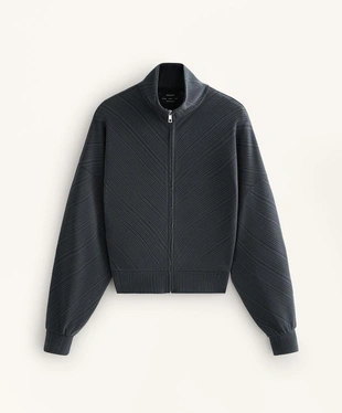 Куртка с асимметричной полосой из ткани с модалом- Заказать в России