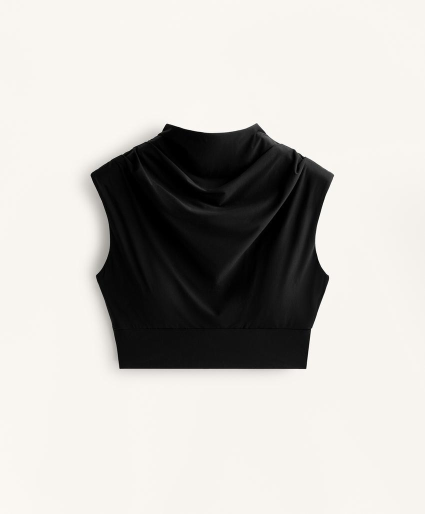 Топ с драпированным комфортным воротником comfortlux