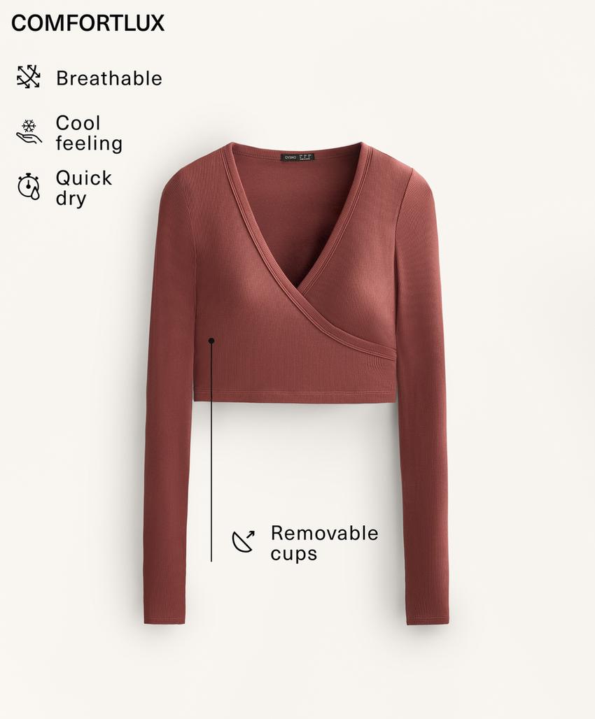 Лонгслив comfortlux с перекрещивающимся топом