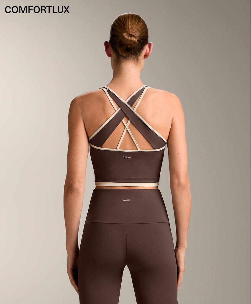 Топ с застежкой на спине comfortlux с контрастными вставками