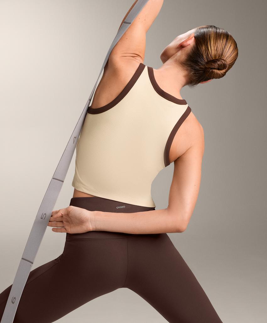 Топ-майка из рибованного модального смесового материала