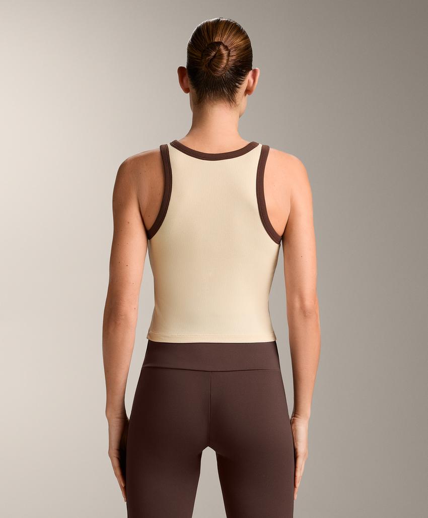 Топ-майка из рибованного модального смесового материала