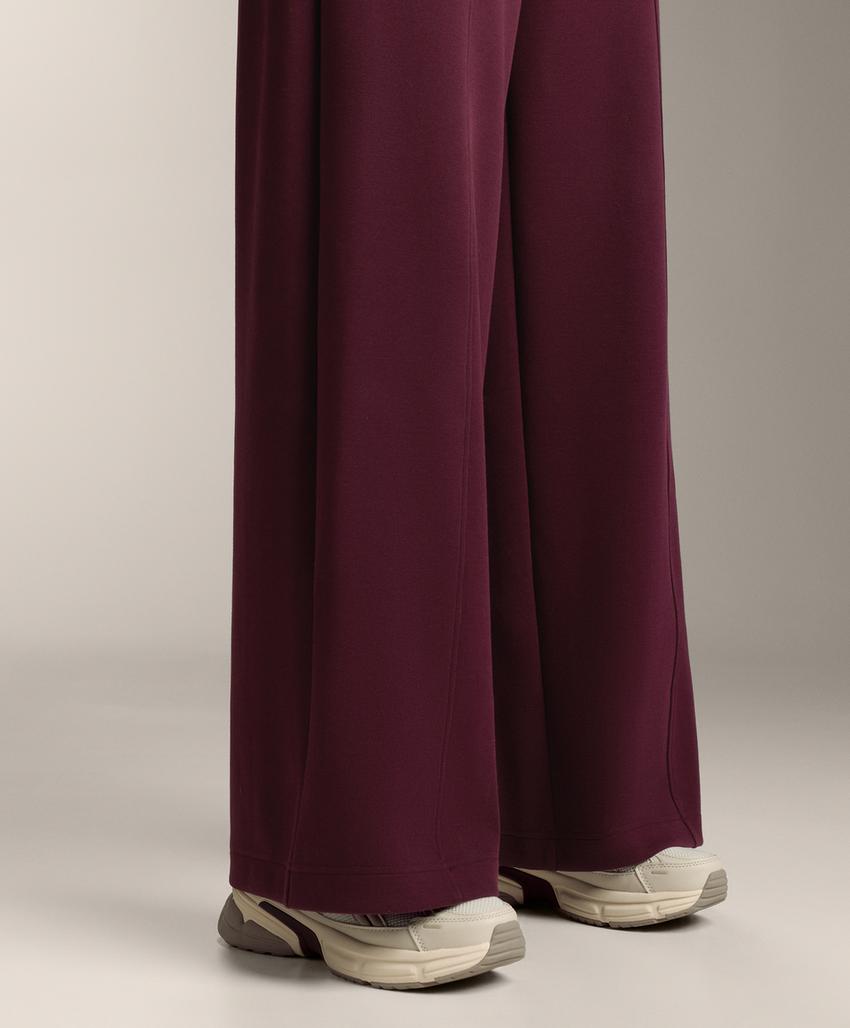 Длинные брюки супервысокой посадки из пике с хлопком