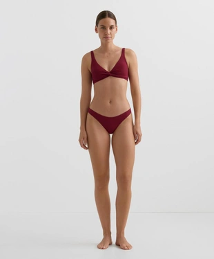 Бразильские трусики купальника с мини-клетчатым жаккардом и вырезом U- Заказать в России