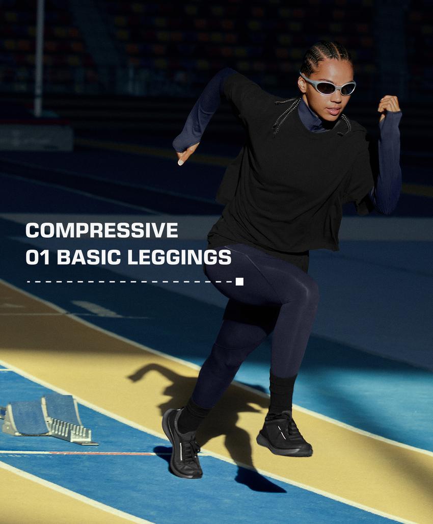 Компрессионные высокие леггинсы базовой длины до щиколотки