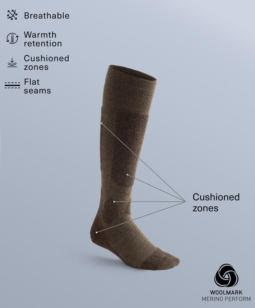 Длинные гольфы для лыж из смеси шерсти woolmark®