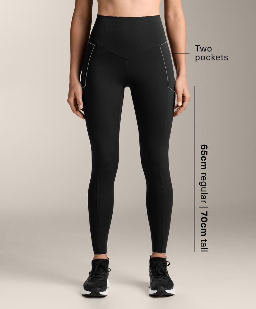 Леггинсы высокой посадки до щиколотки с карманом