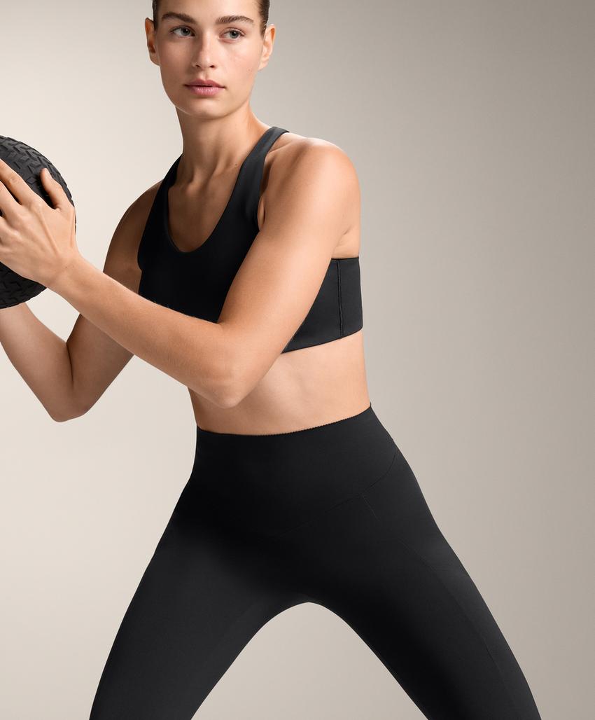 Леггинсы высокой посадки до щиколотки с карманом