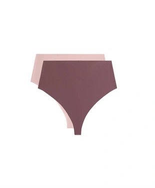 2 HIGH-RISE INVISIBLE POLYAMIDE BLEND MEDIUM-SUPPORT THONGS- Заказать в России