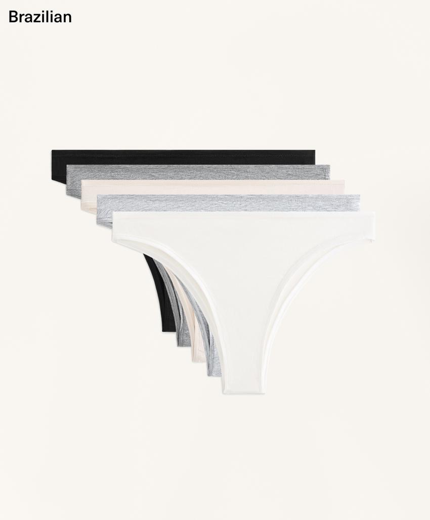 5 трусов бразильяно из смесового хлопка