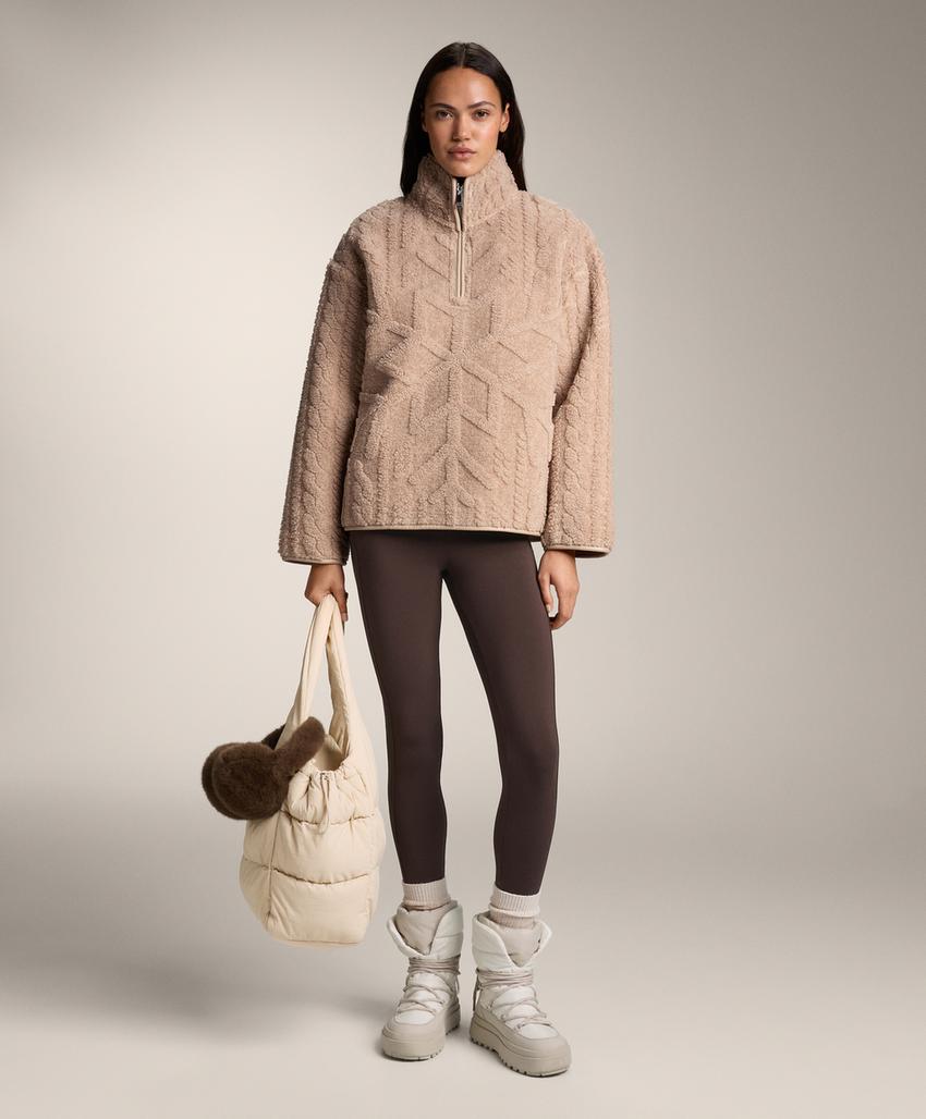 Толстовка-флис с узором снежинки из мехотипа