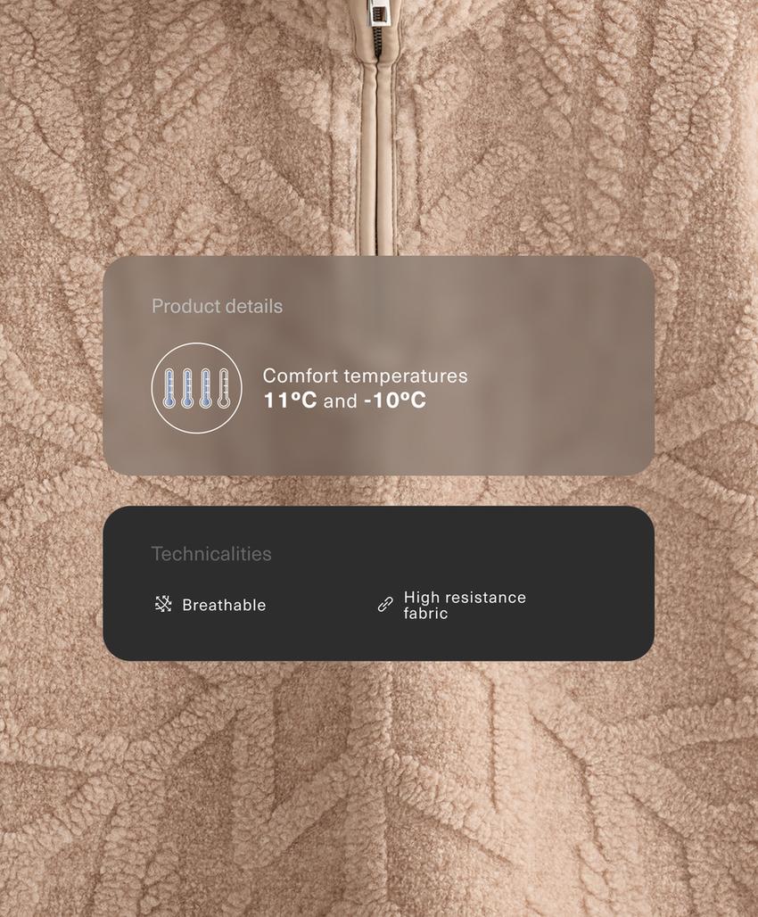 Толстовка-флис с узором снежинки из мехотипа