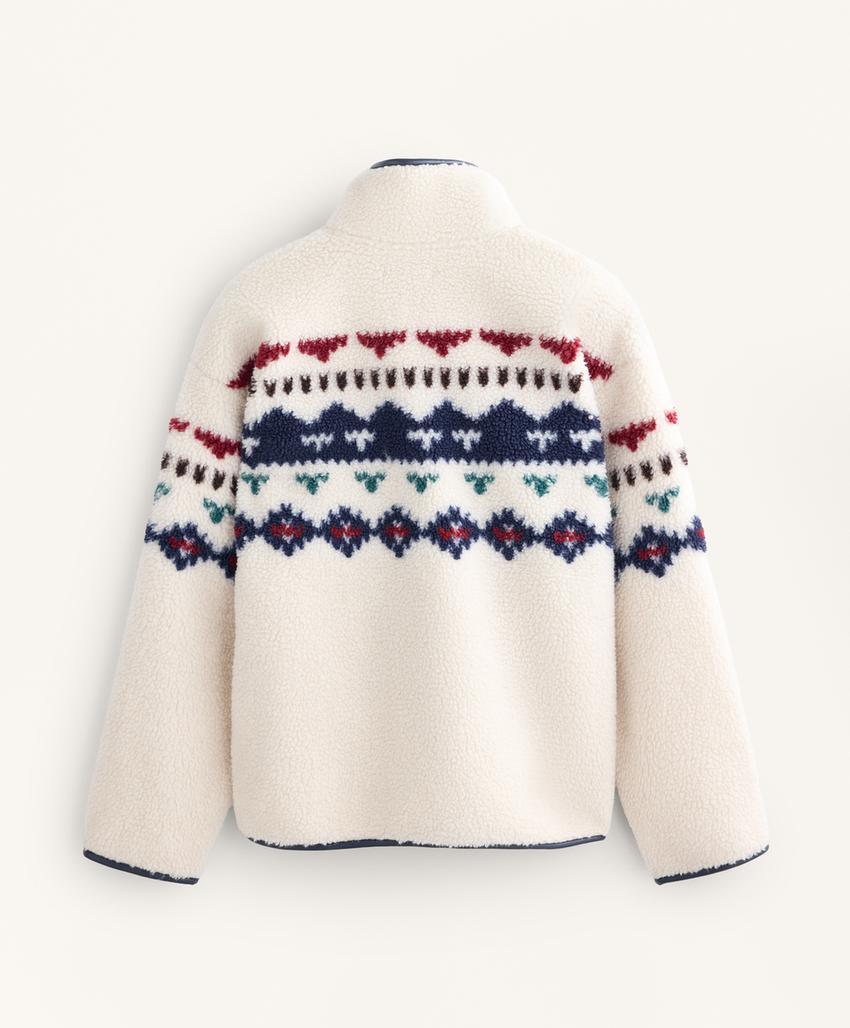 Толстовка-флис с геометрическим узором из мехотипа