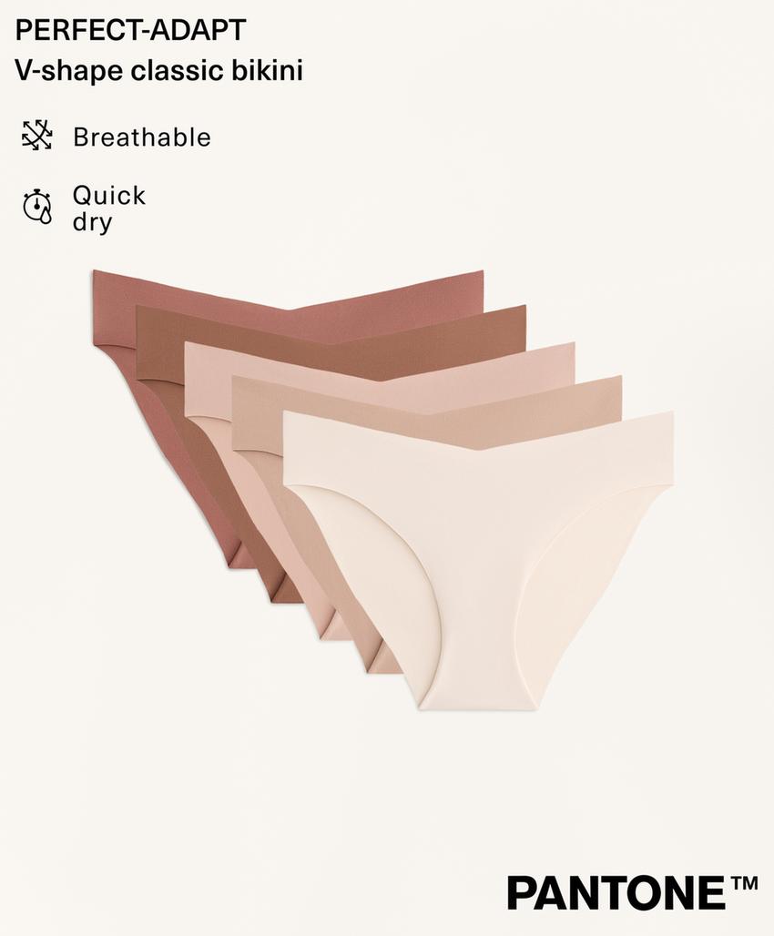 Классические трусы с невидимыми швами и v-вырезом из смесового полиамида (5 штук)