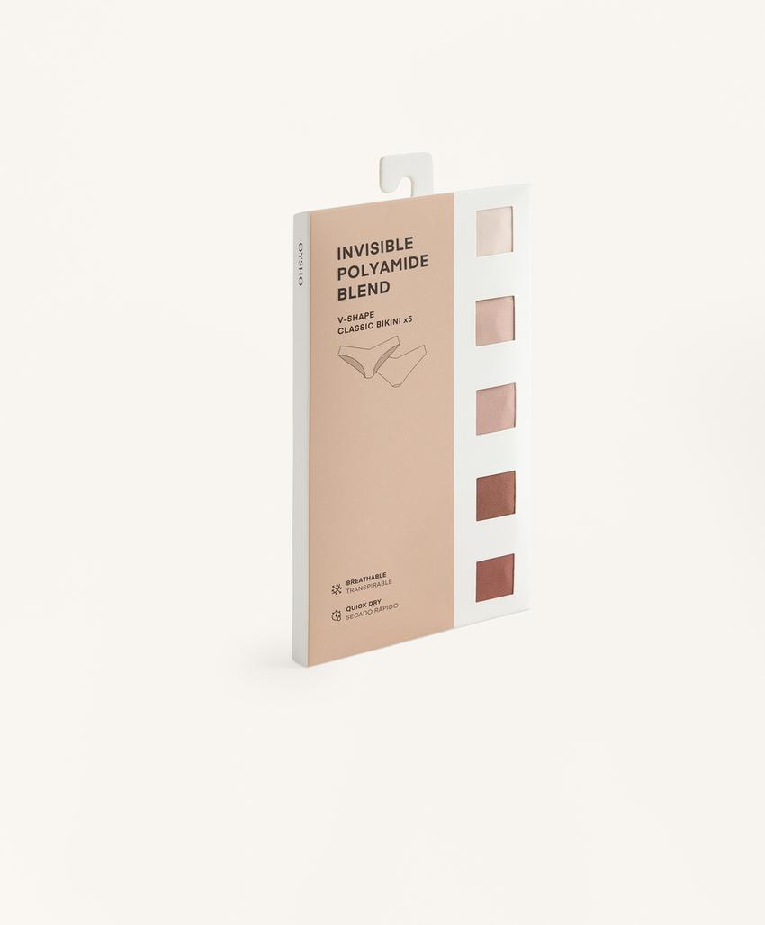 Классические трусы с невидимыми швами и v-вырезом из смесового полиамида (5 штук)