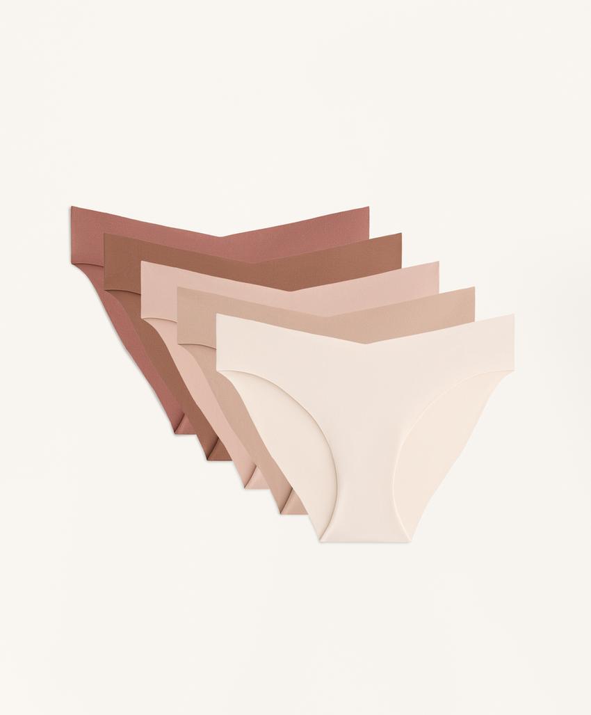 Классические трусы с невидимыми швами и v-вырезом из смесового полиамида (5 штук)