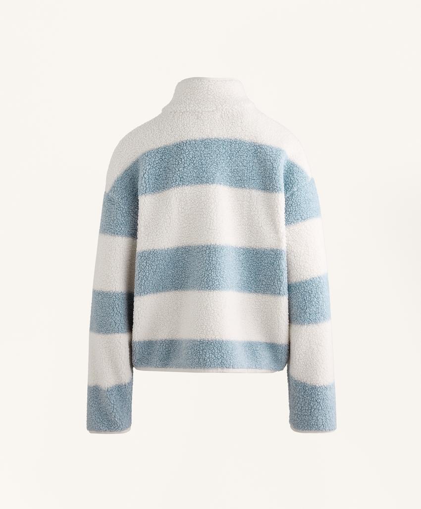 Полосатая куртка-бомбер из искусственного меха