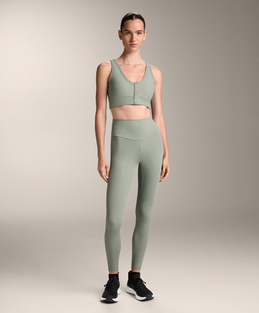 Леггинсы с высокой талией и укороченной длиной comfortlux rib