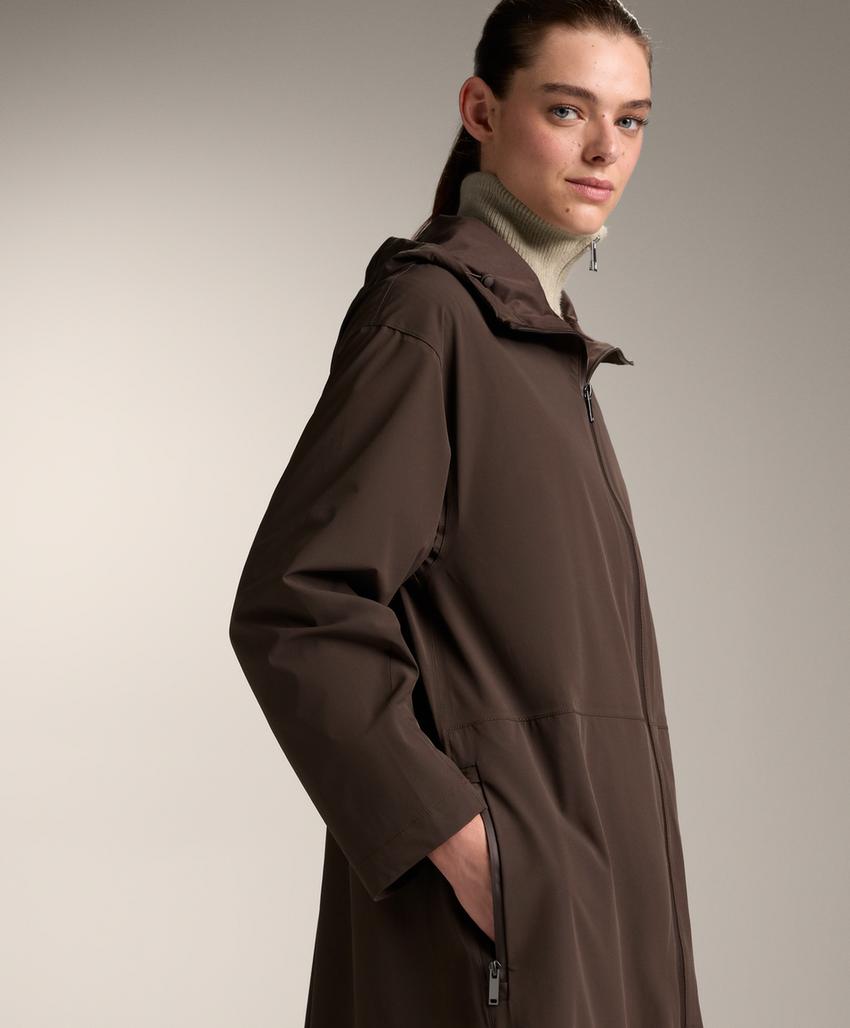 Длинная экстра-легкая водонепроницаемая куртка 10k