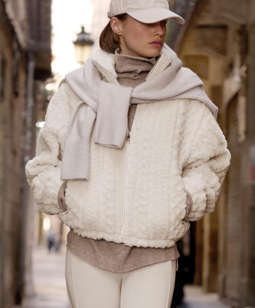 Куртка из меха в клетку