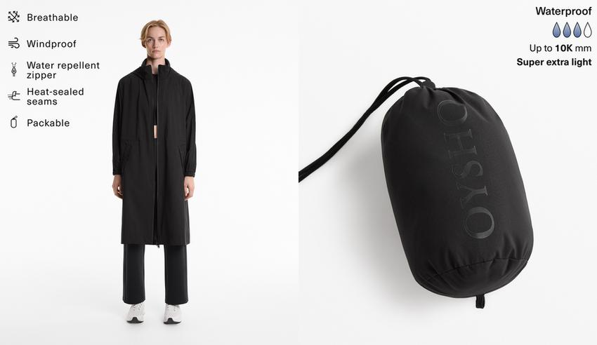 Ультралегкий компактный плащ с водонепроницаемостью 10 000 мм