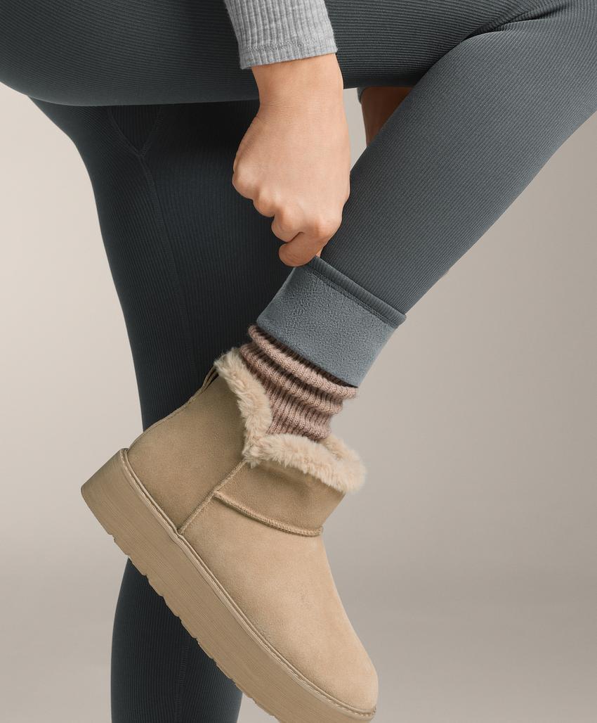 Очень высокие эластичные длинные лосины с утеплителем 70 см