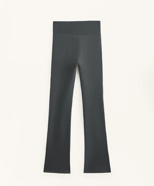 Теплые бесшовные брюки клеш в рубчик с очень высокой посадкой, 70 см- Заказать в России