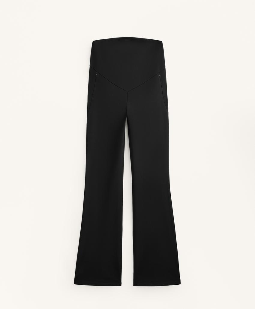 Теплые расклешенные брюки для беременных