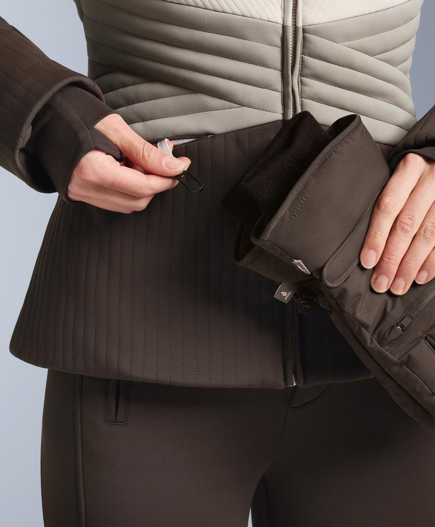 Приталенная водоотталкивающая куртка для горных лыж с прослойкой primaloft® в цветовой гамме блоков