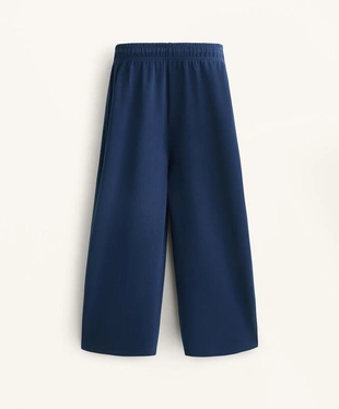 Широкие укороченные брюки из мягкой ткани с модалом- Заказать в России