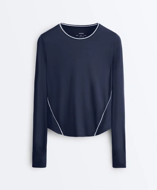 Лонгслив из высокотехнологичной ткани с кантом- Заказать в России