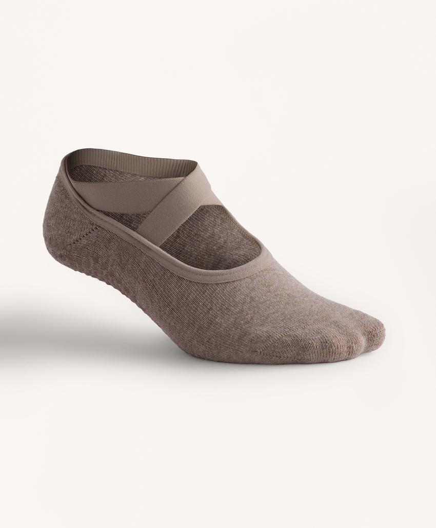 2 пары носков для йоги и пилатеса из хлопкового смесового материала с подкладкой и перекрещивающимися ремешками