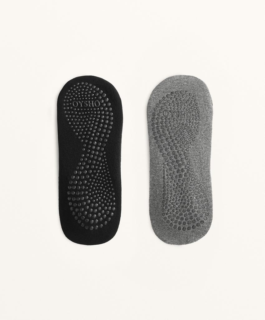 Носки для йоги и пилатес из хлопково-смесовой ткани с перекрестными ремешками (2 пары)