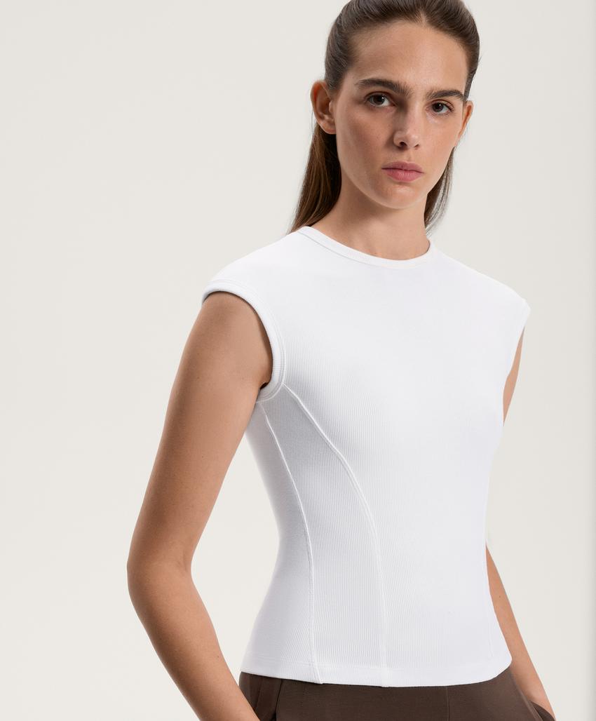 Футболка с коротким рукавом Rib с хлопком и модалом