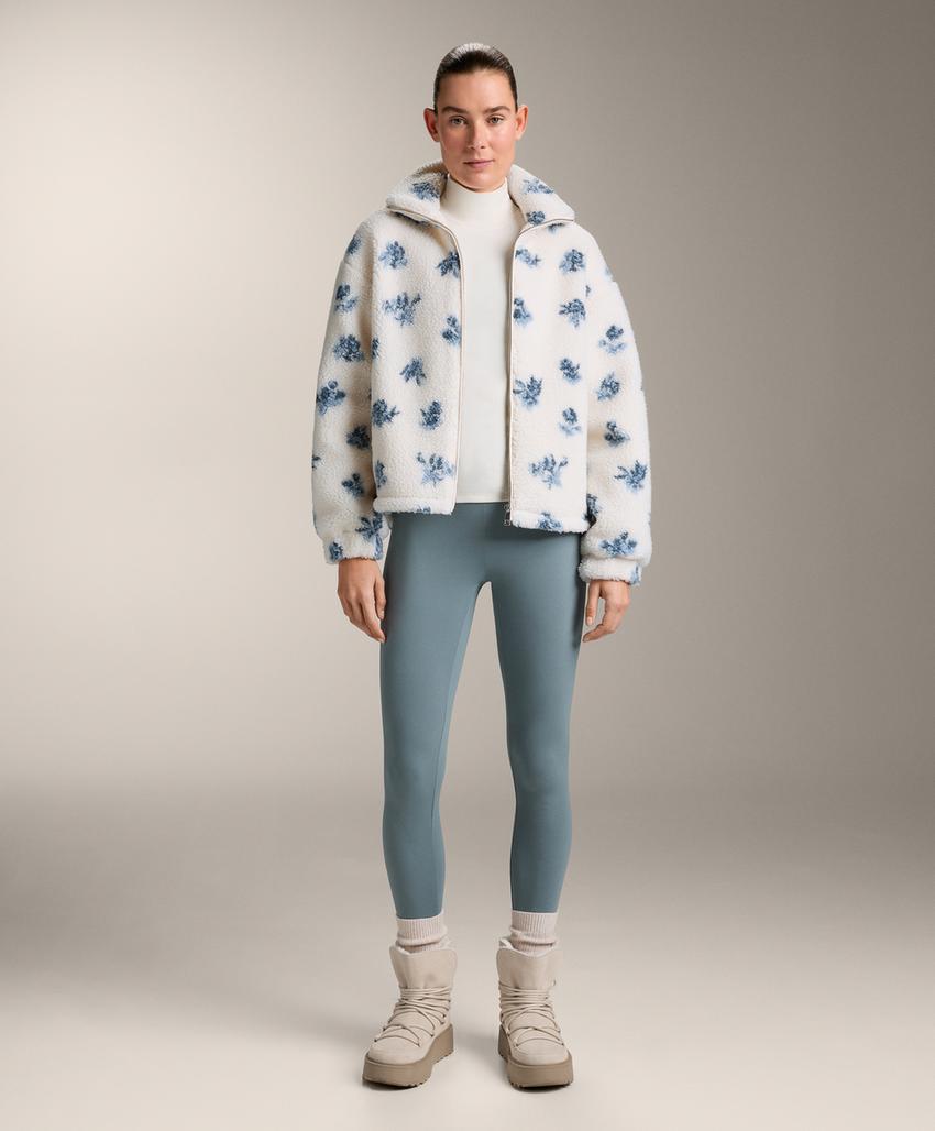 Цветочная куртка с имитацией овчины