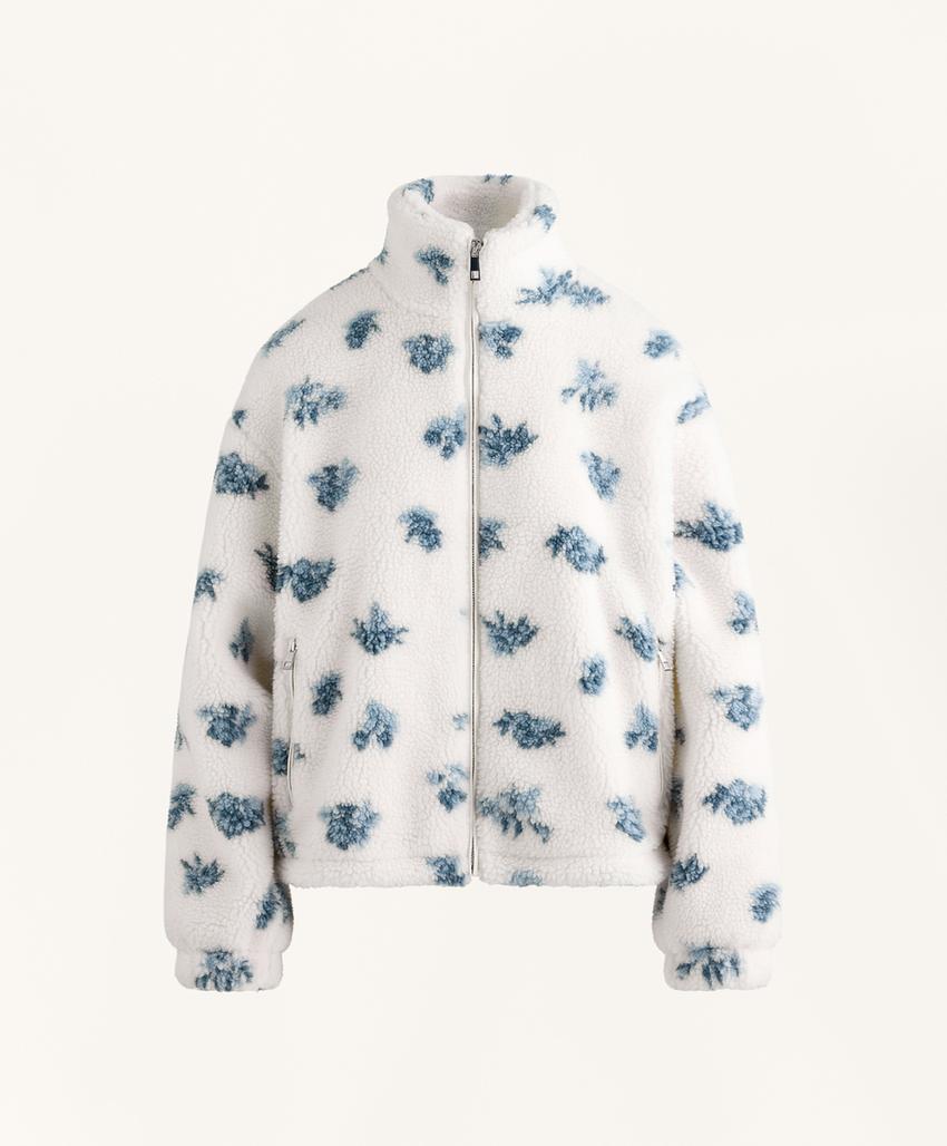 Цветочная куртка с имитацией овчины