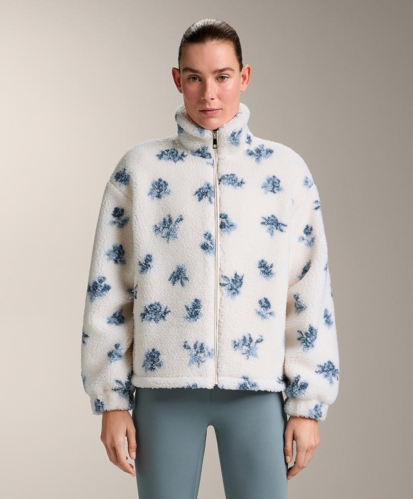 Цветочная куртка с имитацией овчины