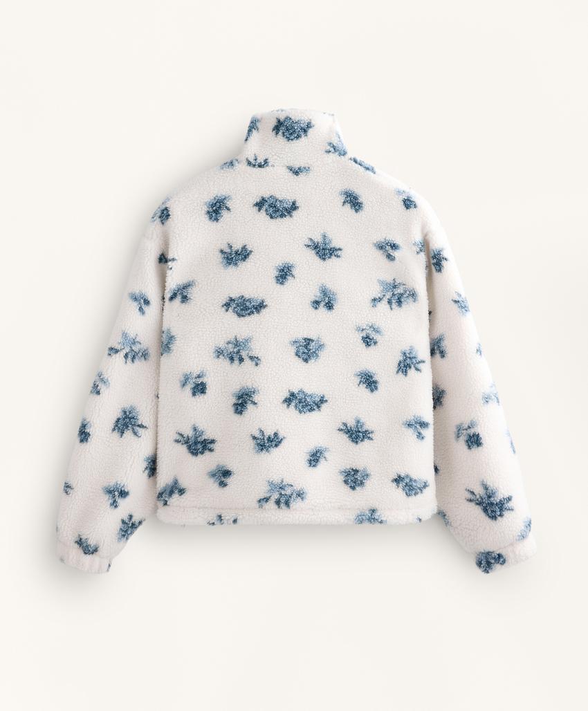 Цветочная куртка с имитацией овчины