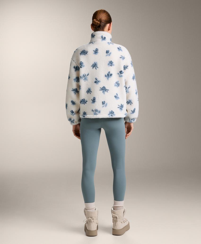 Цветочная куртка с имитацией овчины