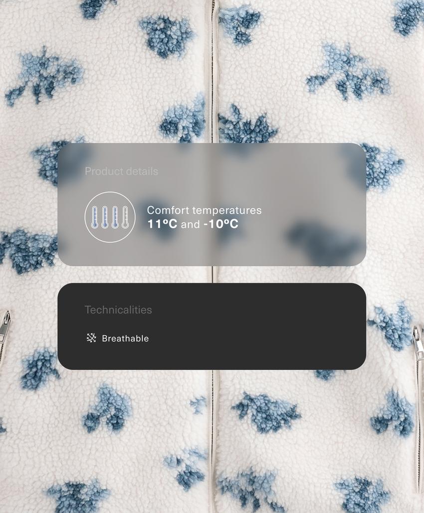 Цветочная куртка с имитацией овчины