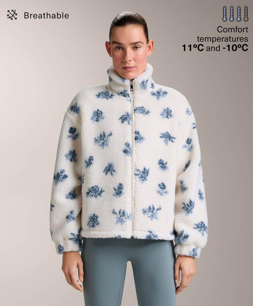 Цветочная куртка с имитацией овчины