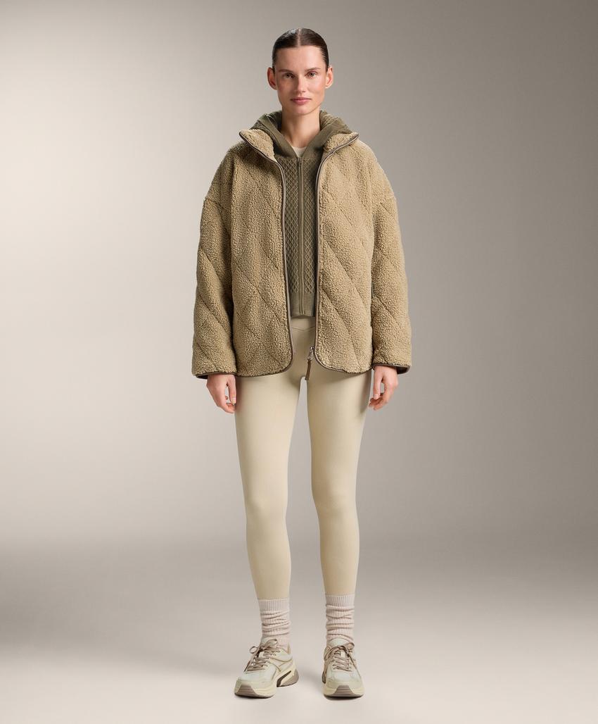 Джинсовая куртка с имитацией овчины в ромбах