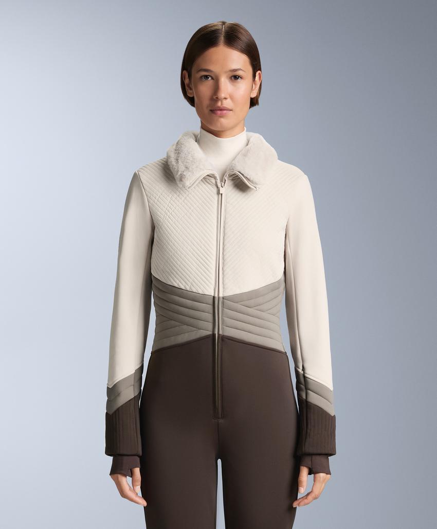 Спортивный комбинезон для горных лыж с защитой от влаги и контрастными блоками