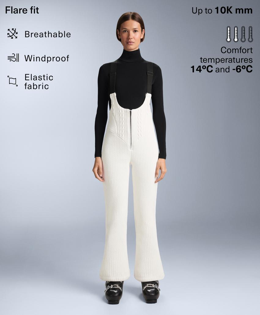 Water-resistant SKI flare dungarees