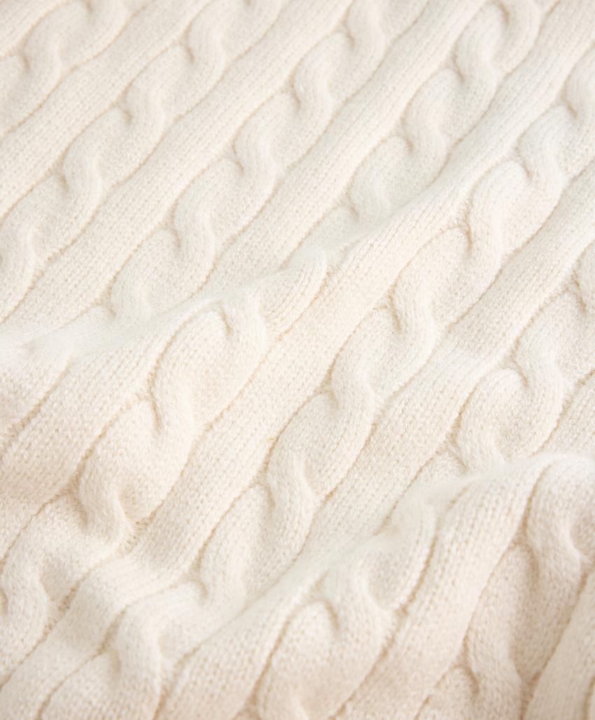 Джемпер мини с косами и v-образным вырезом