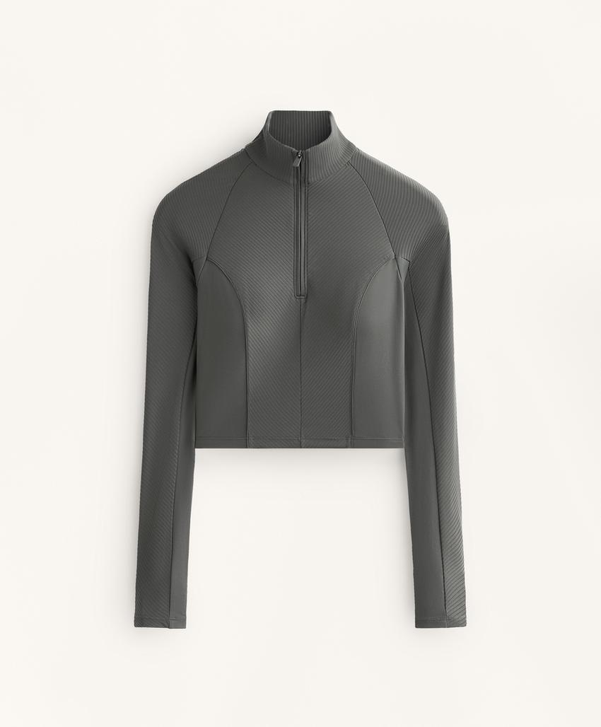 Топ с длинным рукавом и ребристыми вставками comfortlux