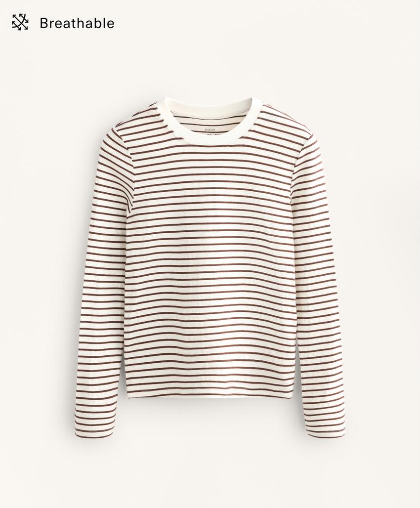 Лонгслив в полоску из смесового хлопка