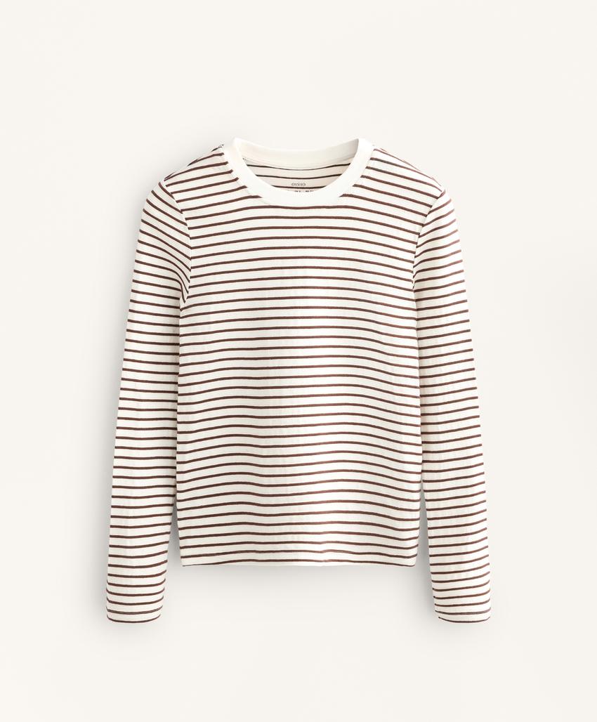 Лонгслив в полоску из смесового хлопка