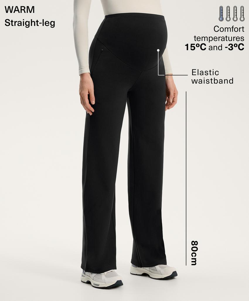Прямые теплые материнские брюки
