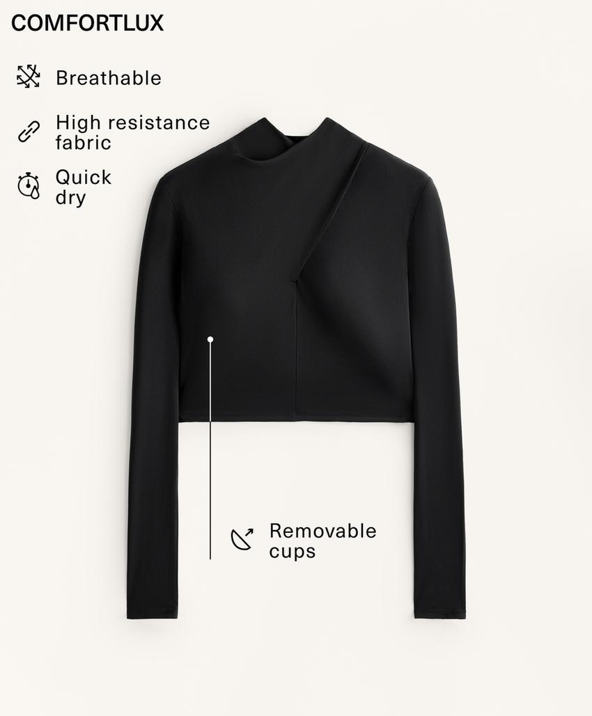 Футболка с драпировкой на горловине comfortlux